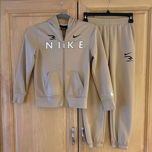 Nike Beige Tracksuit with Black Tee